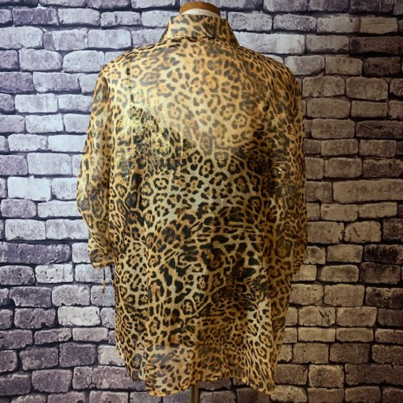 Resume' Animal Print Sheer Blouse W/ Blk Tank - Picture 6 of 8